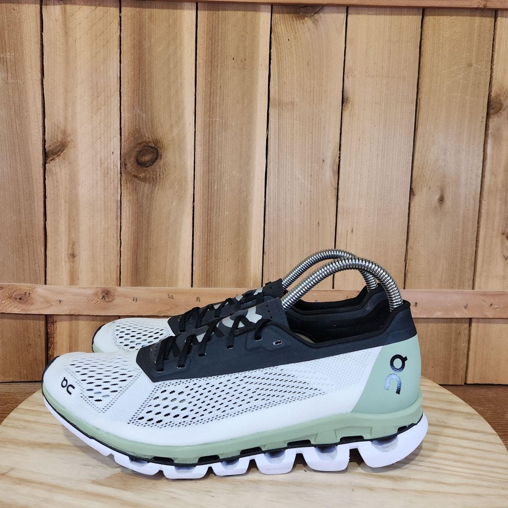 On Cloudboom Shoes Womens 8.5 White Green Mesh Running Sneakers CloudTec Racing